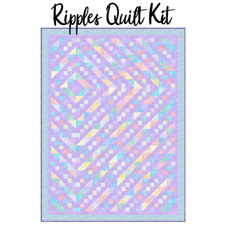 Ripples Lavender Quilt Kit with Essentials Dry Brush from Wilmington