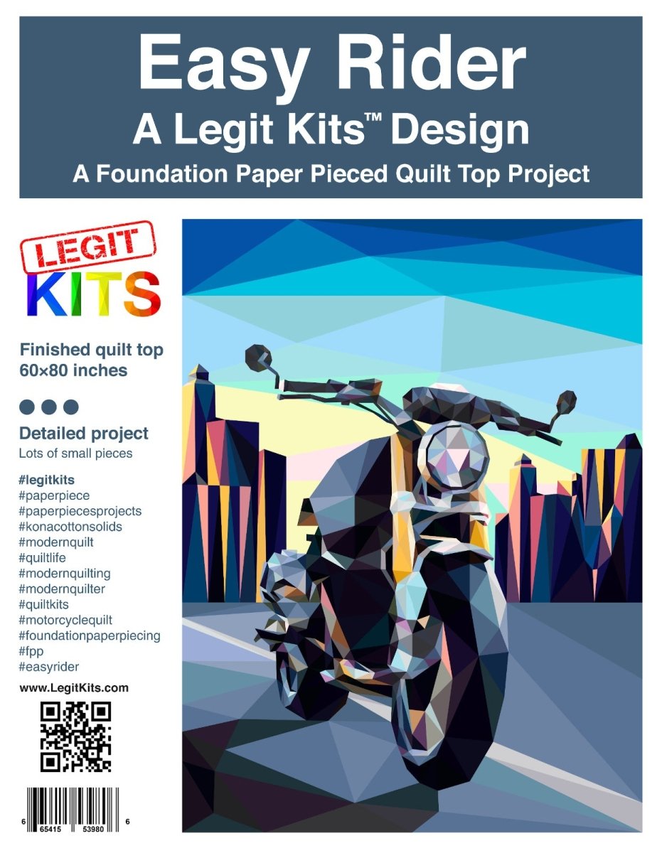 Easy Rider Foundation Paper Pieced Quilt Pattern by Legit Kits Design - Legit Kits Design from Fort Worth Fabric Studio