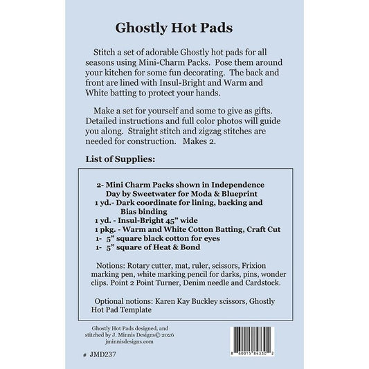 Ghostly Hot Pads Pattern by J. Minnis Designs - J. Minnis Designs from Fort Worth Fabric Studio