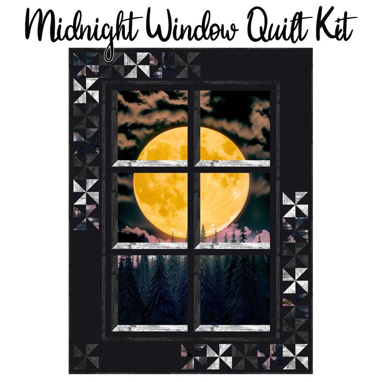 Midnight Window Quilt Kit with Super Moon from Timeless Treasures - Timeless Treasures from Fort Worth Fabric Studio
