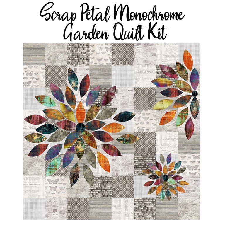 Scrap Petal Garden Quilt Kit with Tim Holtz Monochrome from Free Spirit - Free Spirit from Fort Worth Fabric Studio