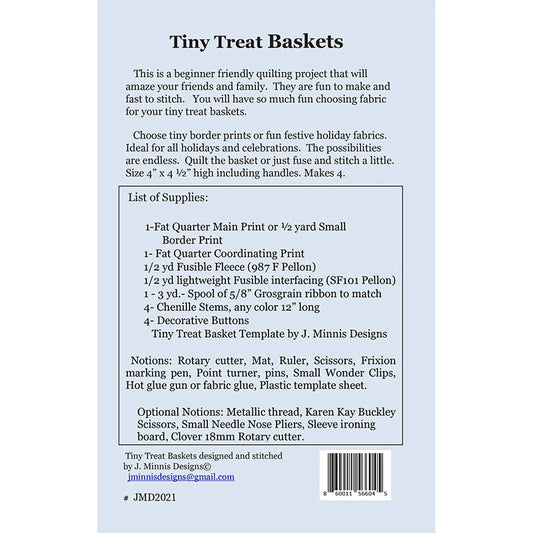 Tiny Treat Baskets Pattern by J. Minnis Designs - J. Minnis Designs from Fort Worth Fabric Studio
