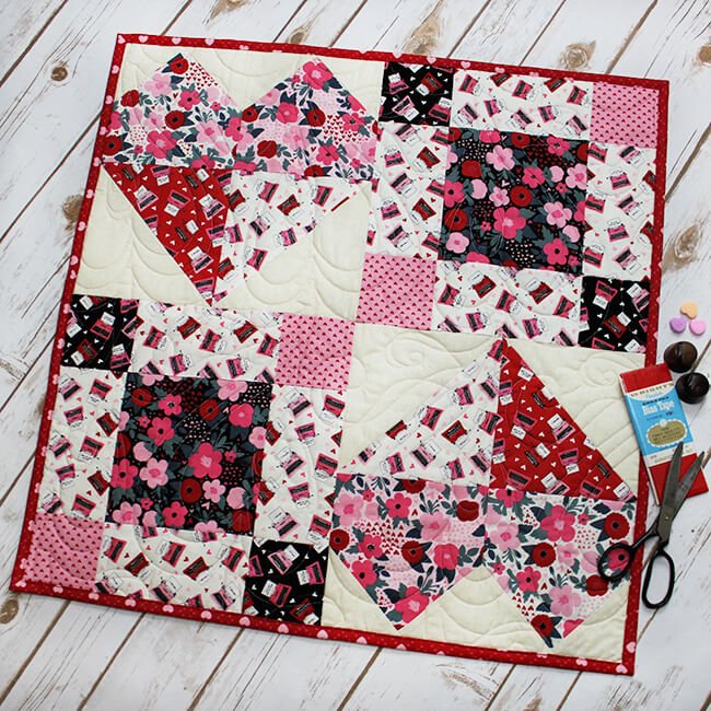 The Sweetest Heart Table Topper Quilt Pattern - Fort Worth Fabric Studio