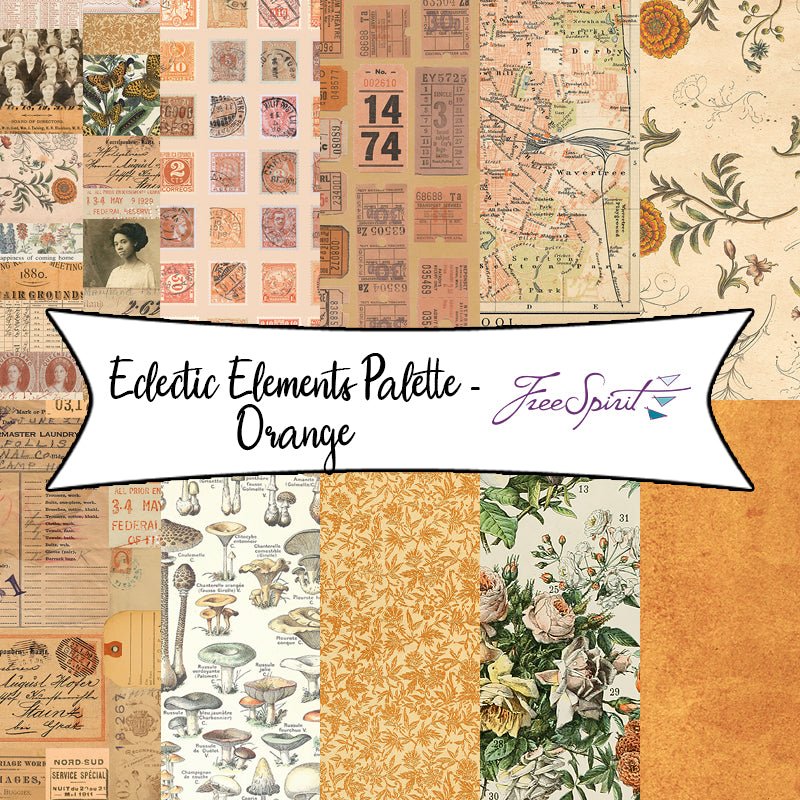 Eclectic Elements Palette - Orange by Tim Holtz for Free Spirit Fabrics - Fort Worth Fabric Studio