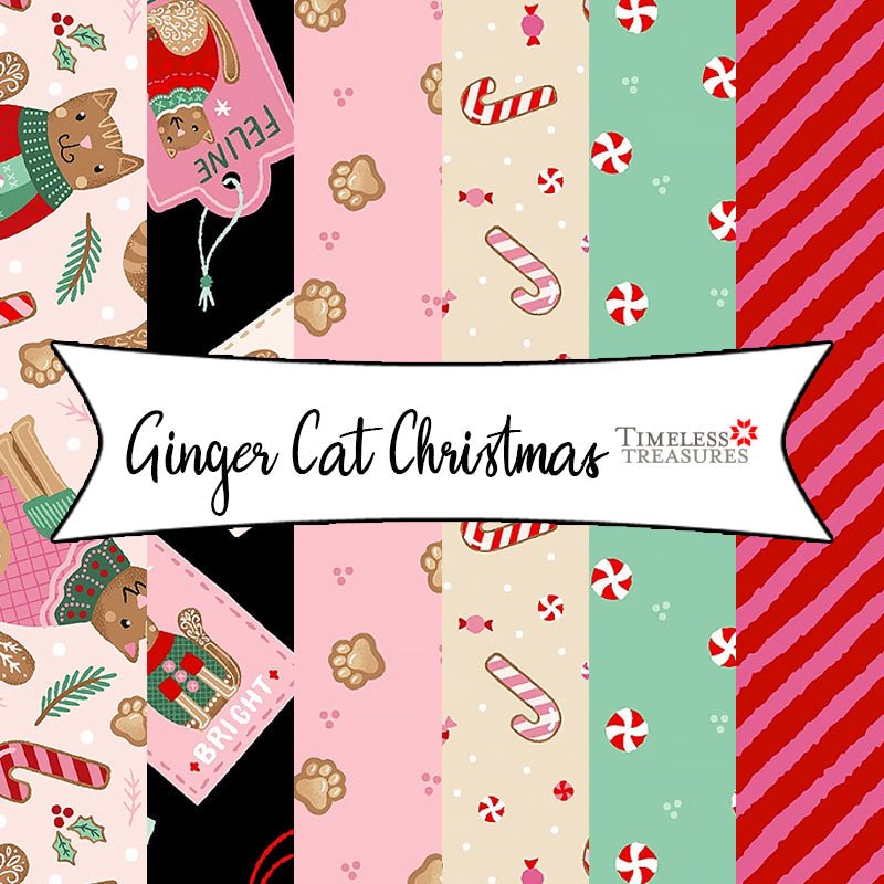 Ginger Cat Christmas by Belle Haus for Timeless Treasures Fabrics. - Fort Worth Fabric Studio
