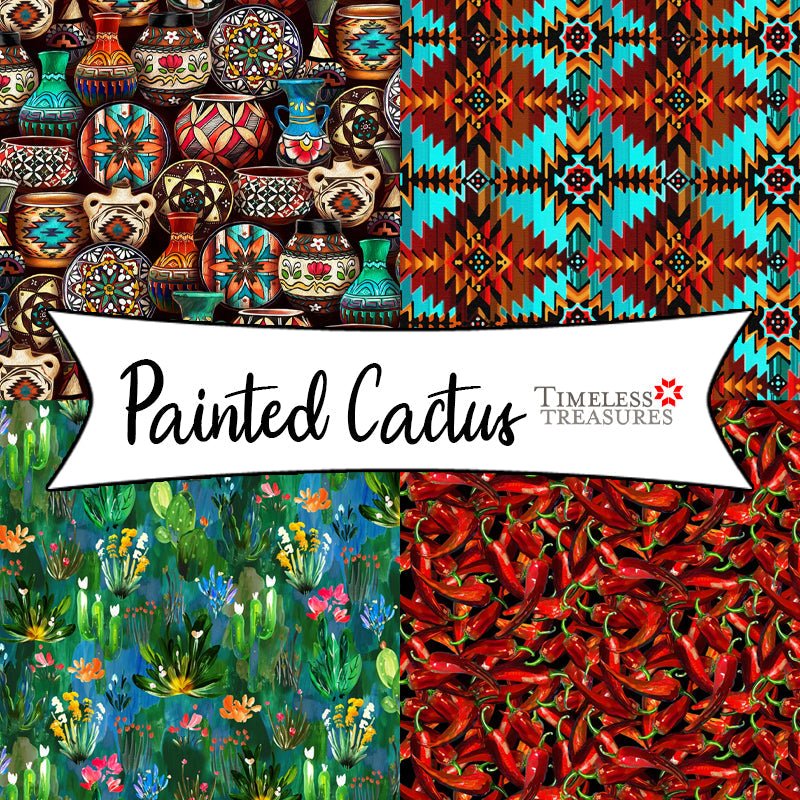 Painted Cactus from Timeless Treasures Fabrics - Fort Worth Fabric Studio