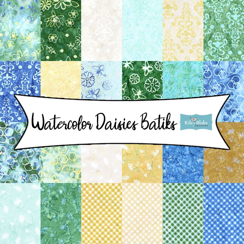 Watercolor Daisies Batiks by Beverly McCullough for Riley Blake Designs - Fort Worth Fabric Studio
