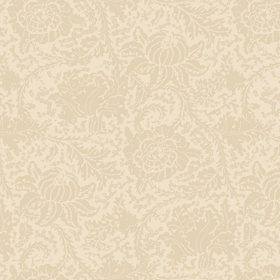 108" Quilt Backs Anna B's Indigos Floral Cream from Marcus – Remnant 103″ × 108″ - Marcus Fabrics from Fort Worth Fabric Studio