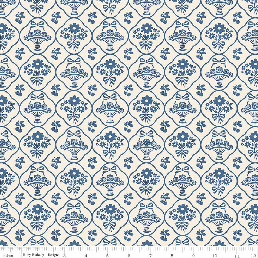 108" Quilt Backs Denim & Daisy Wallpaper Denim from Riley Blake 3 YARD CUT - Riley Blake from Fort Worth Fabric Studio