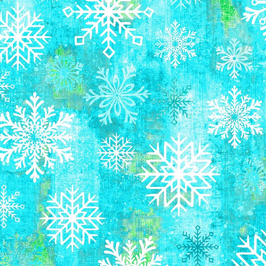 108" Quilt Backs Snowburst Snowflake Toss Caribbean from StudioE 3 YARD CUT - Studio E from Fort Worth Fabric Studio