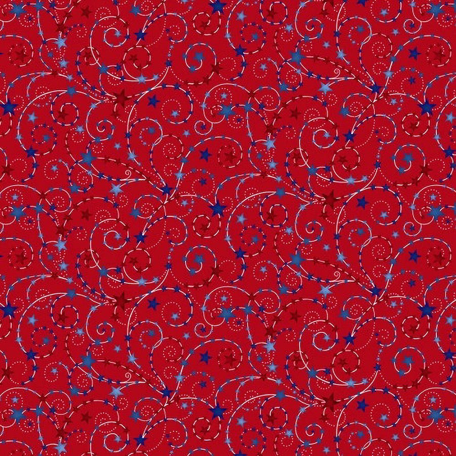 108" Quilt Backs Star Spangled Stars Red from Henry Glass 3 YARD CUT - Henry Glass from Fort Worth Fabric Studio