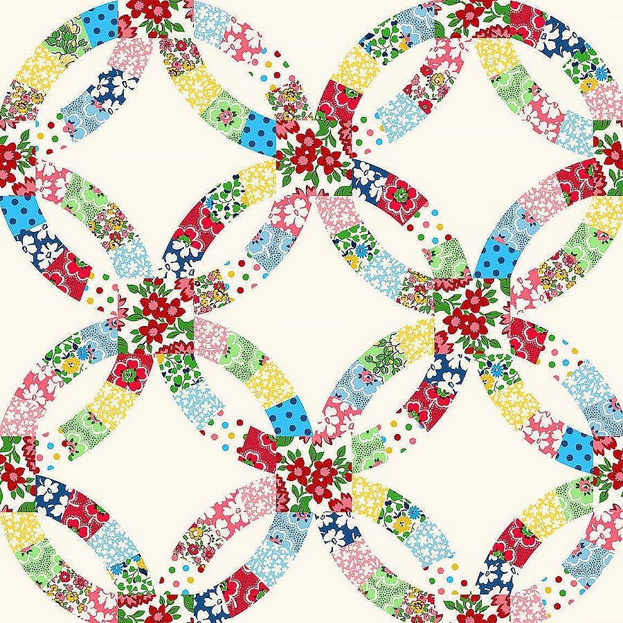 108" Quilt Backs Wedding Ring Multi from Windham 3 YARD CUT - Windham from Fort Worth Fabric Studio
