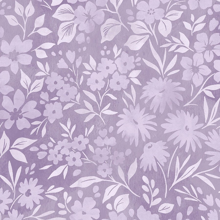 108" Quilt Backs Wild Pasture Tonal Floral Orchid from Studio E 3 YARD CUT - Studio E from Fort Worth Fabric Studio