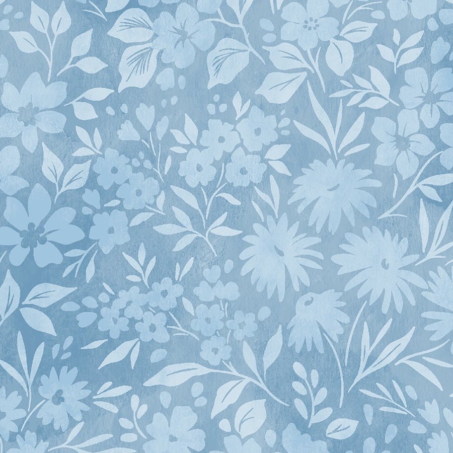 108" Quilt Backs Wild Pasture Tonal Floral Pacific from Studio E 3 YARD CUT - Studio E from Fort Worth Fabric Studio