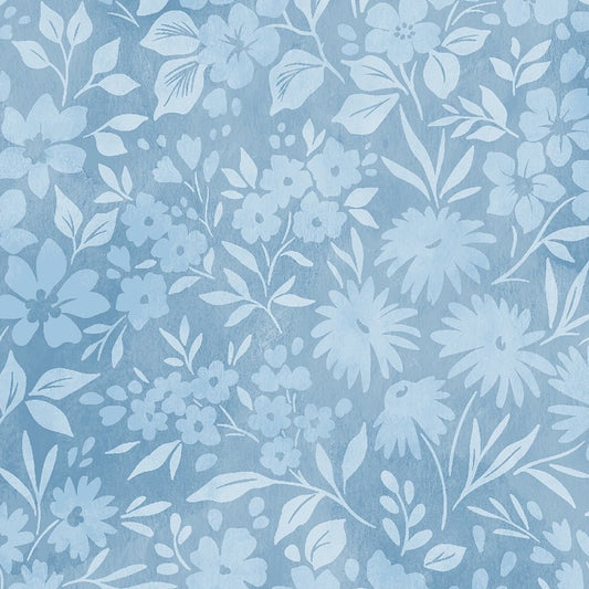 108" Quilt Backs Wild Pasture Tonal Floral Pacific from Studio E 3 YARD CUT - Studio E from Fort Worth Fabric Studio