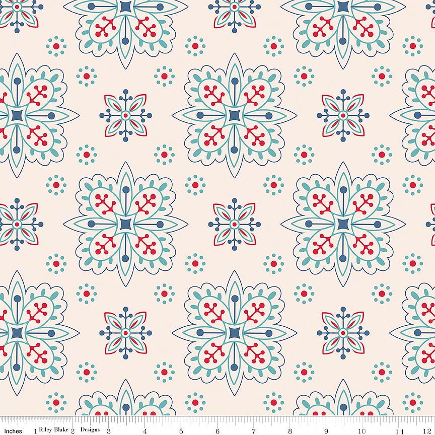 108" Wide Quilt Backing Americana Parade Raindrop - Riley Blake from Fort Worth Fabric Studio