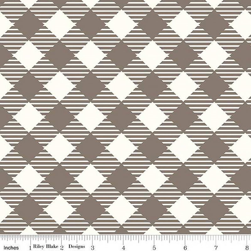 108" Wide Quilt Backing Bee Ginghams Pebble from Riley Blake 3 YARD CUT 3 Yard Cut by Riley Blake