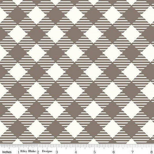 108" Wide Quilt Backing Bee Ginghams Pebble from Riley Blake 3 YARD CUT 3 Yard Cut by Riley Blake