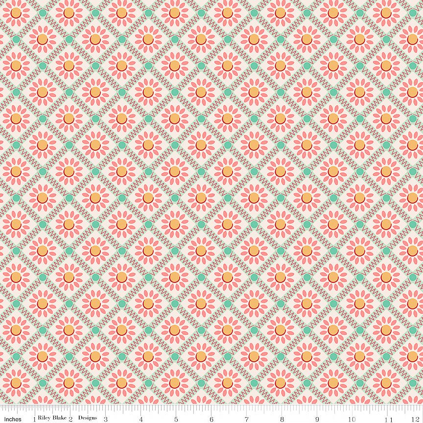 108" Wide Quilt Backing Farmer's Daughter Sunflower Sage - Riley Blake from Fort Worth Fabric Studio