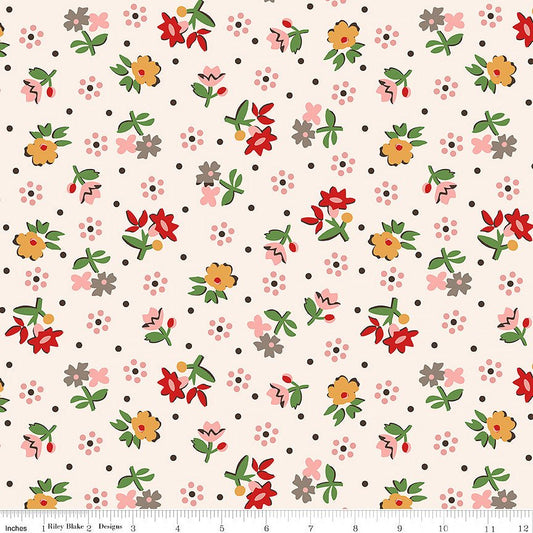 108" Wide Quilt Backing Gentler Times Reunion Coral from Riley Blake 3 YARD CUT - Riley Blake from Fort Worth Fabric Studio