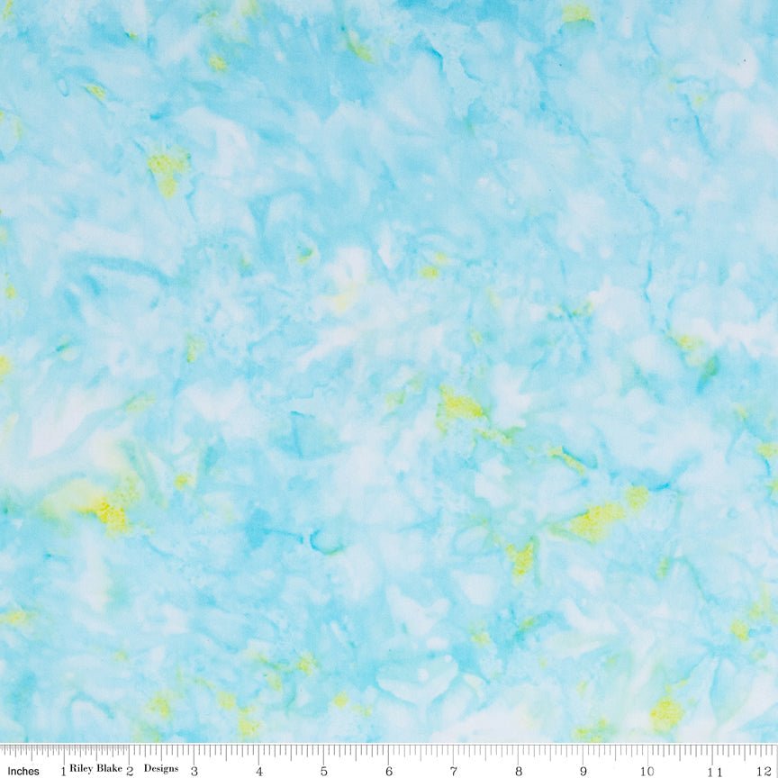 108" Wide Quilt Backing Hand - Dyes Light Turquoise Green Multi - Riley Blake from Fort Worth Fabric Studio