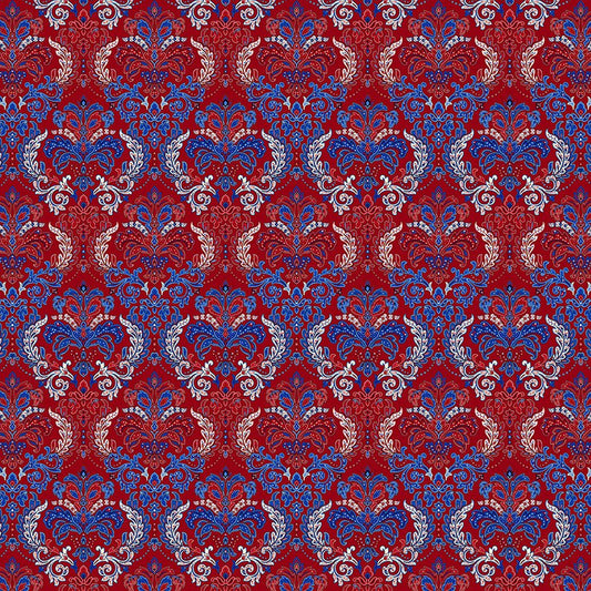 108" Wide Quilt Backing Liberty Hill Damask Red from Henry Glass 3 YARD CUT - Henry Glass from Fort Worth Fabric Studio