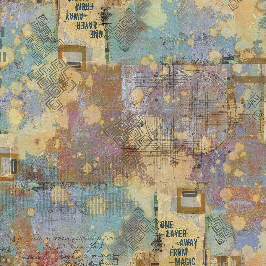 108" Wide Quilt Backing One Layer Away Kaleidoscope - Free Spirit from Fort Worth Fabric Studio