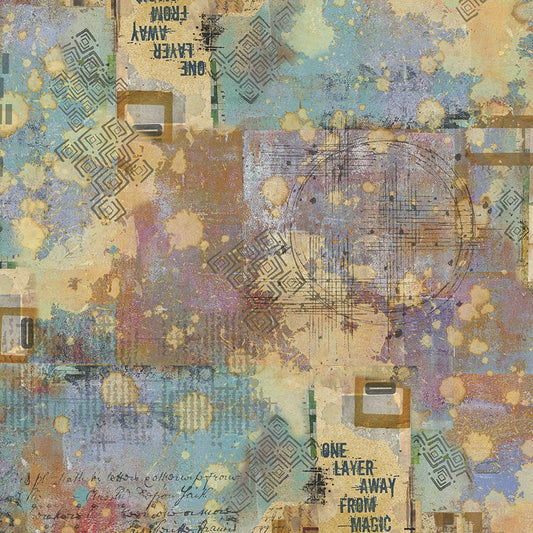 108" Wide Quilt Backing One Layer Away Kaleidoscope - Free Spirit from Fort Worth Fabric Studio