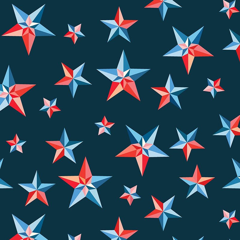 108" Wide Quilt Backing Patriotic Pinwheel Stars - Windham from Fort Worth Fabric Studio
