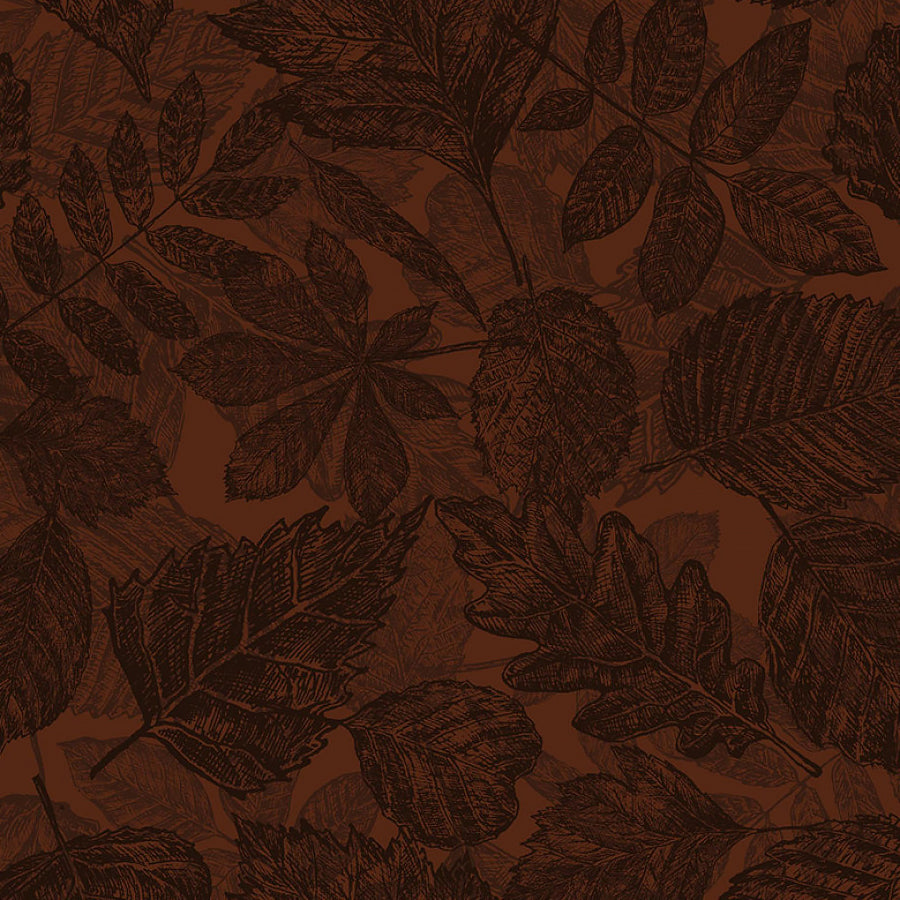 Henry Glass Forest Floor Leaves Brown 1 Yard Cut