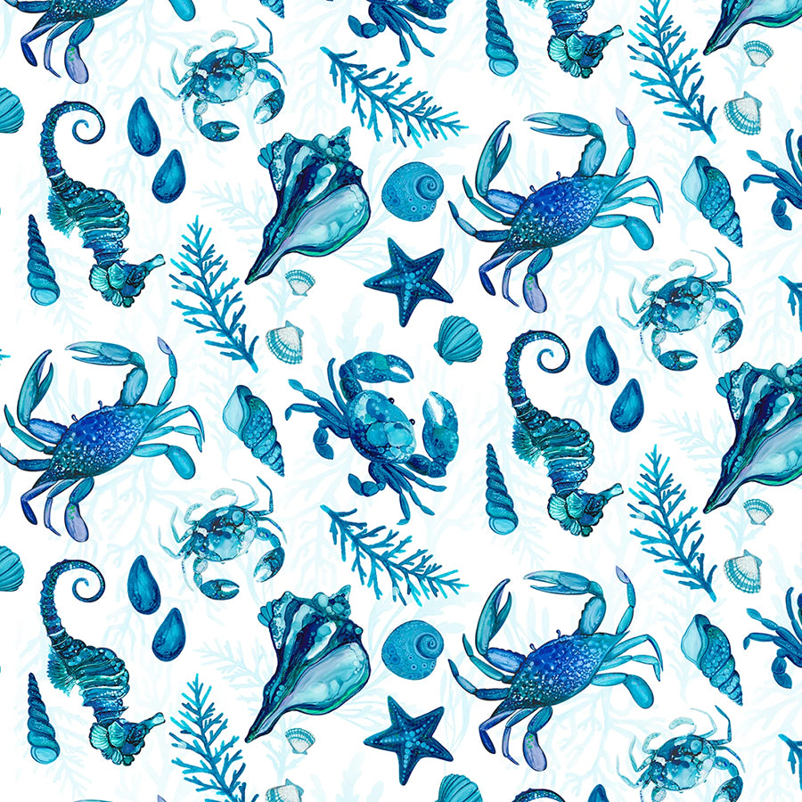 Sapphire Seas Large All Over White/Teal