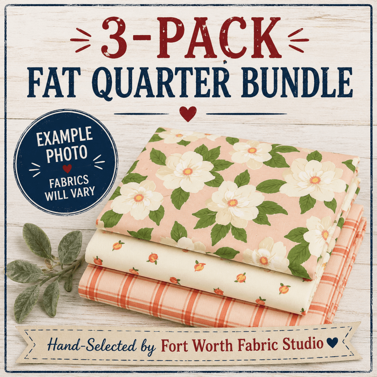 3 Pack Fat Quarter Bundle from FWFS - Fort Worth Fabric Studio from Fort Worth Fabric Studio