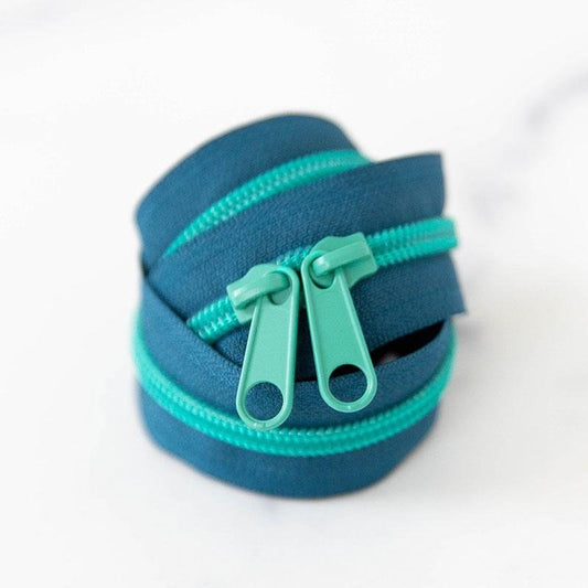 30" Double Slide Handbag Zipper Tealtastic by Stitch Supply Co. - Stitch Supply Co. from Fort Worth Fabric Studio