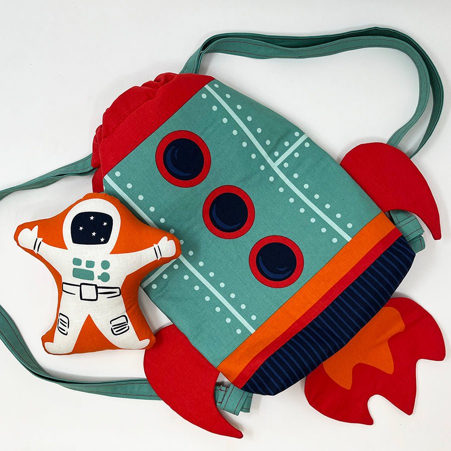 321 Blast Off 36" X 60" Backpack Panel Multi - Moda from Fort Worth Fabric Studio