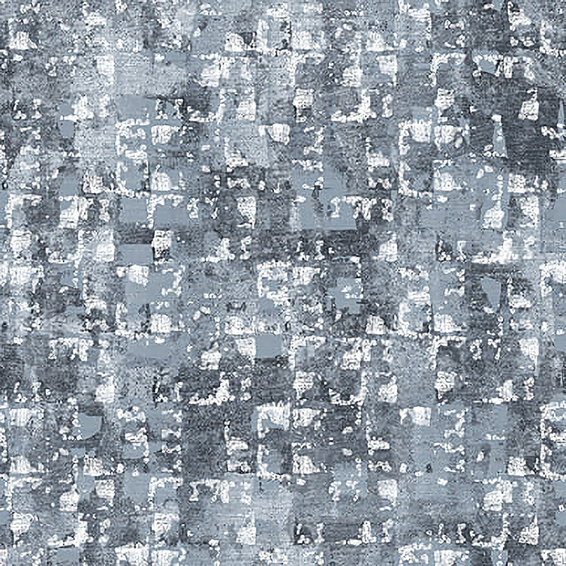 108" Quilt Backs Glaze Abstract Squares Gray from Blank 3 YARD CUT