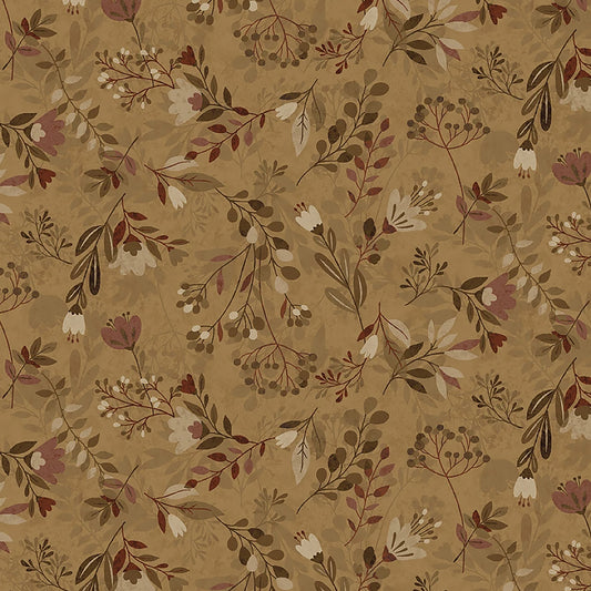 108" Wide Quilt Backing Meadow Caramel from Henry Glass 3 YARD CUT