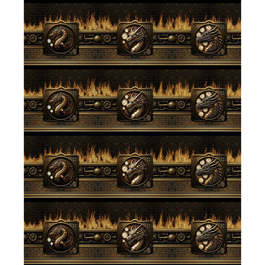 Dragons - Steampunk Dynasty Border Multi