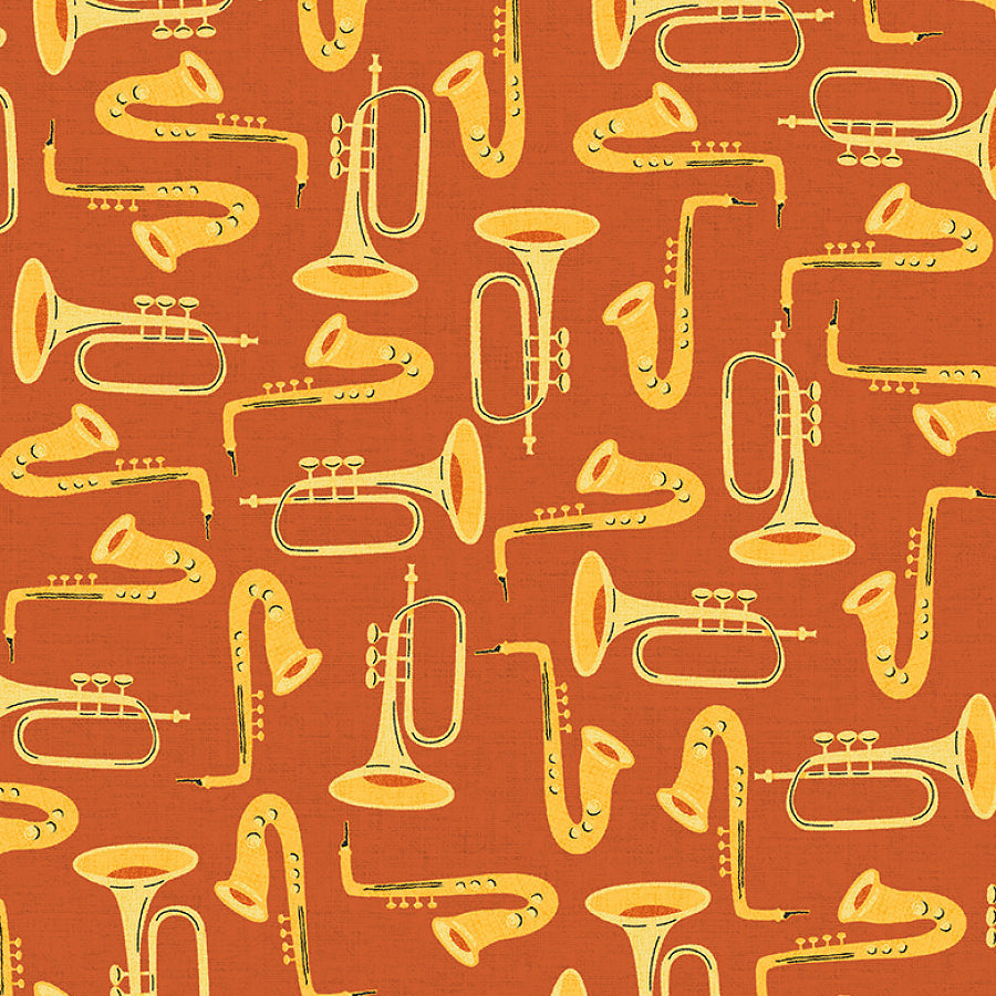 Windham Feeling Jazzy Duet Rust 1 Yard Cut
