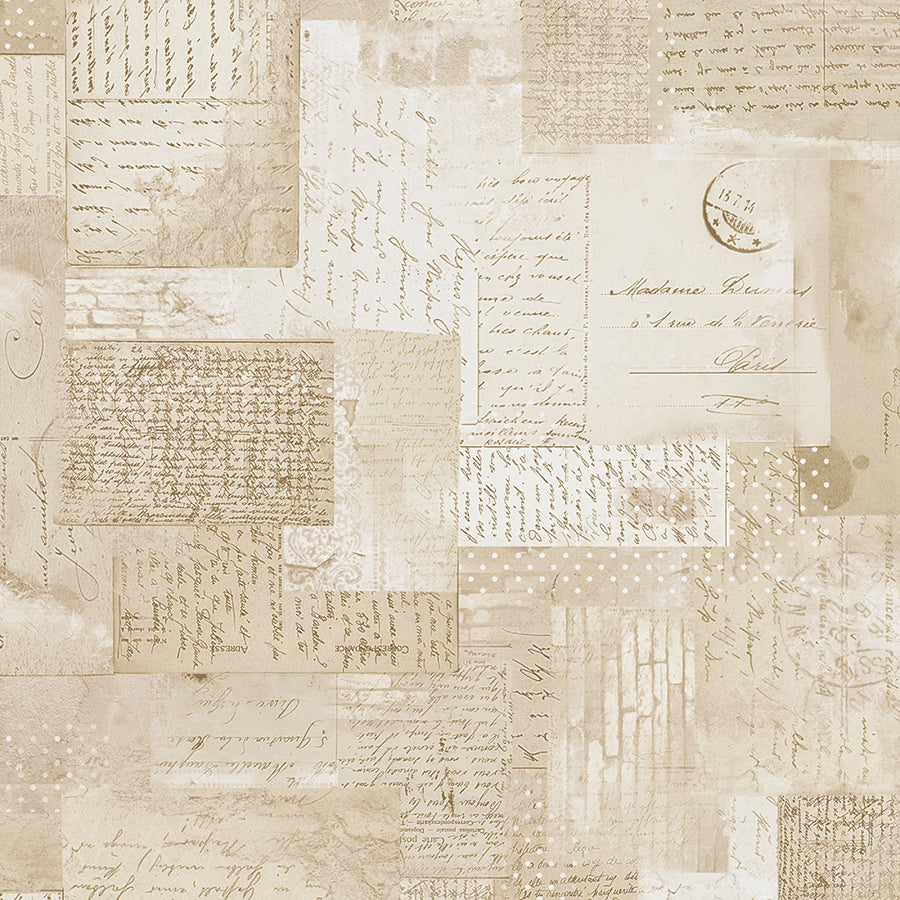 108" Quilt Backs Ephemera Parchment from Windham 3 YARD CUT