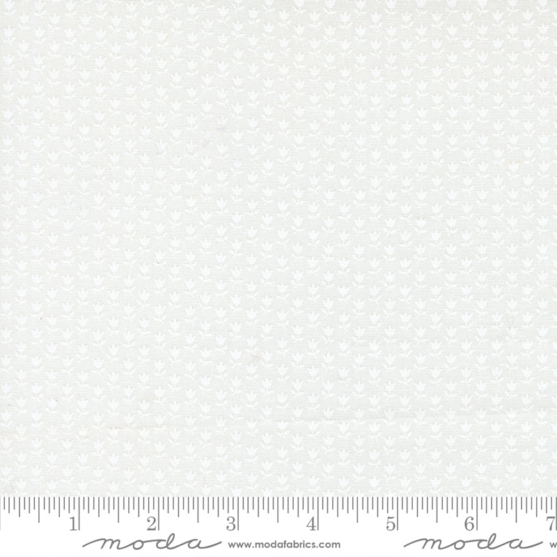 Moda A Cat Named Stitch Small Tulips Cream White 3 Yard Cut