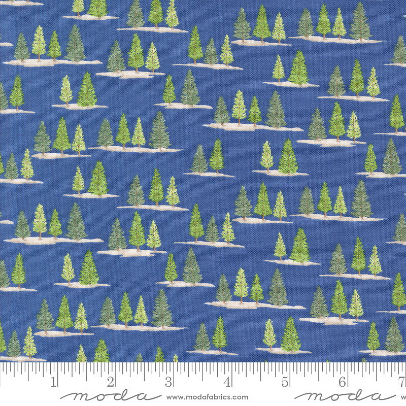 Moda On Lake Time Tiny Trees Deep Water 1 Yard Cut