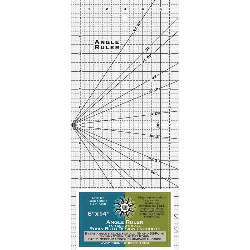 6" x 14" Angle Ruler by Robin Ruth Design - Robin Ruth Design from Fort Worth Fabric Studio