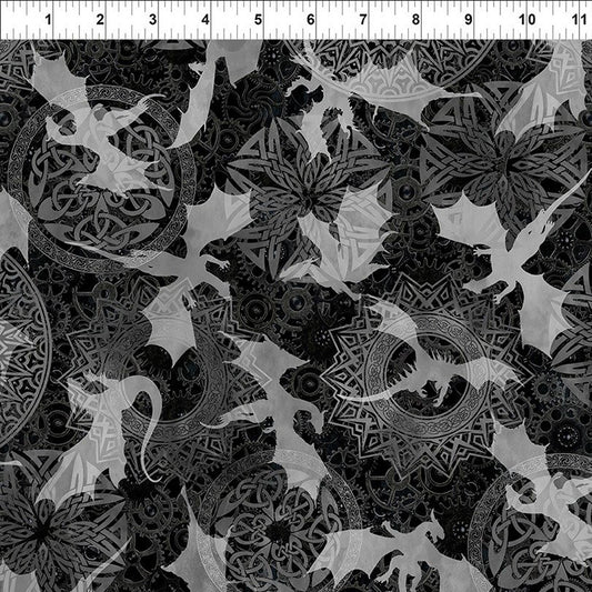 Dragons - Steampunk Dynasty Dragon Tonal Black