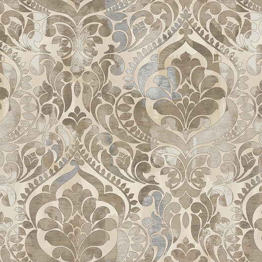 118" Wide Quilt Backing You Damask! Sepia from StudioE 3 YARD CUT