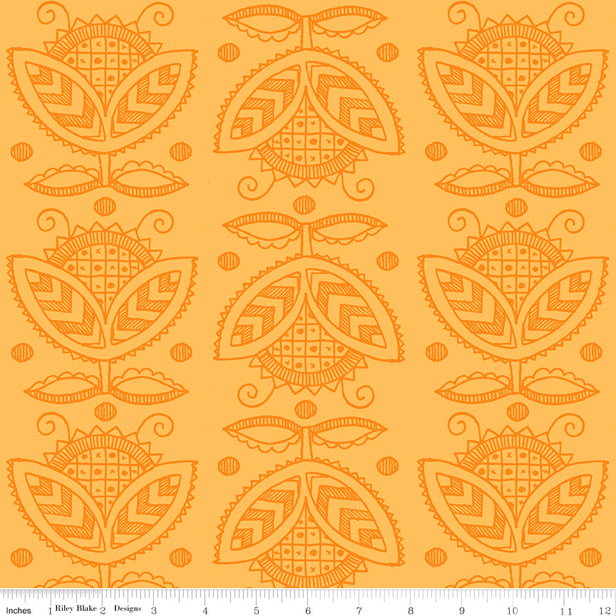 Riley Blake Costume Maker's Act II Thistle Orange 1 Yard Cut