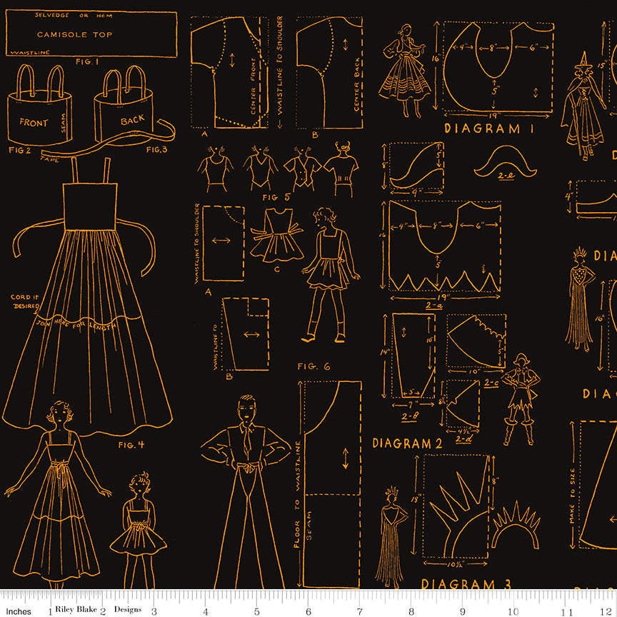 Riley Blake Costume Maker's Act II Costumes Black 1 Yard Cut