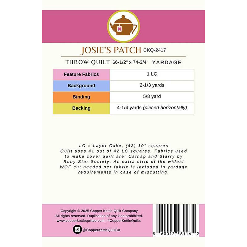 Josie's Patch Quilt Pattern by Copper Kettle Quilts