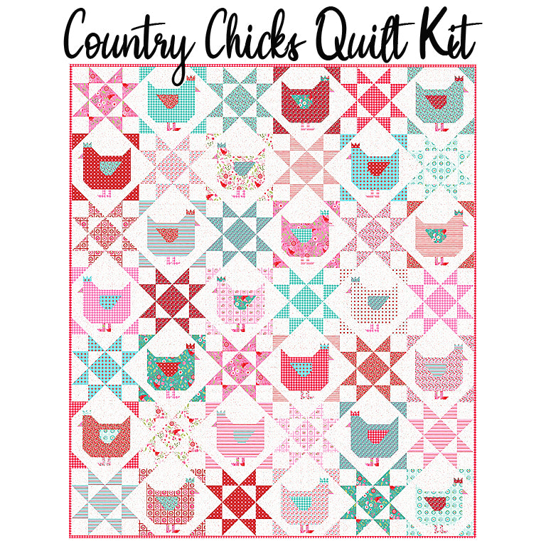 Country Chicks Quilt Kit with Smitten Chicken from Poppie Cotton