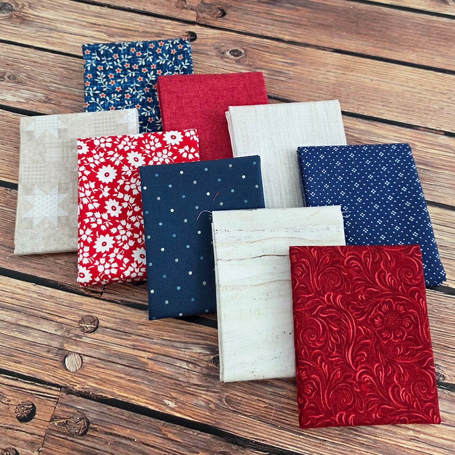 Honky Tonk Blues Red White & Blue Fat Quarter Bundle (9 FQs) – FWFS Exclusive