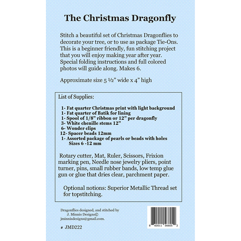 The Christmas Dragonfly Pattern by J. Minnis Designs